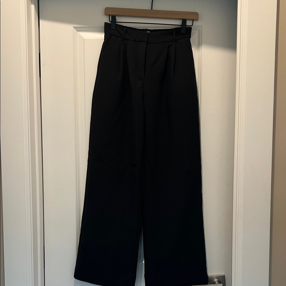 Abercrombie & Fitch Sloane Tailored Black Wide Leg Pants